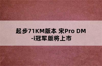 起步71KM版本 宋Pro DM-i冠军版将上市